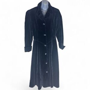 Vintage Black Velvet Maxi Coat